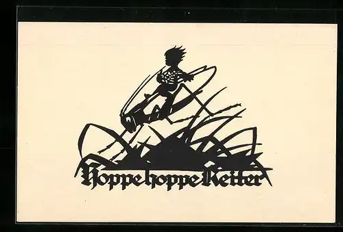 AK Hoppe, hoppe Reiter..., Scherenschnitt
