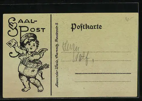 AK Die heiteren Stunden, Scherenschnitt