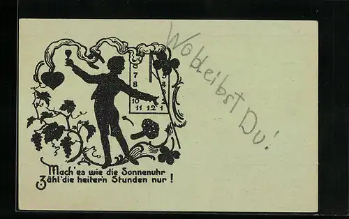 AK Ein heiterer Geselle, Scherenschnitt