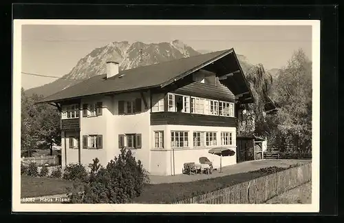 AK Oberstdorf /Allgäu, Fremdenheim Haus Filser im Sonnenschein