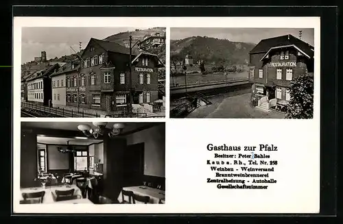 AK Kaub a. Rh., Ansichten des Gasthauses zur Pfalz