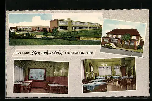 AK Lengede /Kr. Peine, Gasthaus Zum neuen Krug, Innenansichten