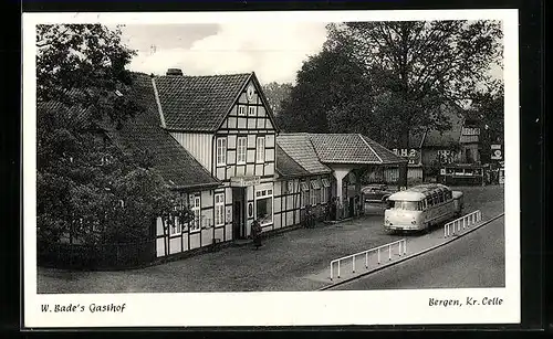 AK Bergen /Kr. Celle, Gasthof u. Schlachterei, Inh. Henry Bade