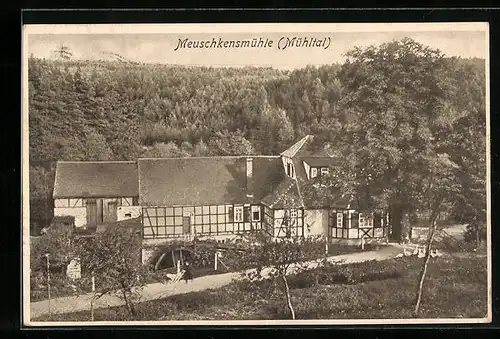 AK Weissenborn, Gasthof Meuschkensmühle im Mühltal