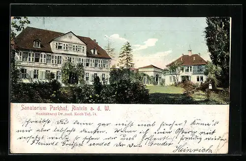 AK Rinteln a. d. W., Sanatorium Parkhof