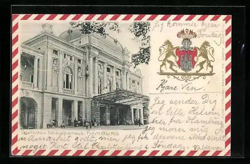 AK Hamburg-St.Georg, Deutsches Schauspielhaus, Wappen