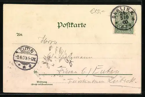 Lithographie Berlin-Stralau-Treptow, Tunnel der Spree-Untergrund-Bahn, Ortspartie