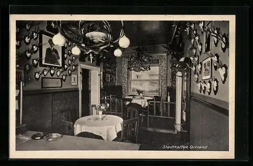 AK Ortrand, Stadtkaffee Ortrand, Innenansicht