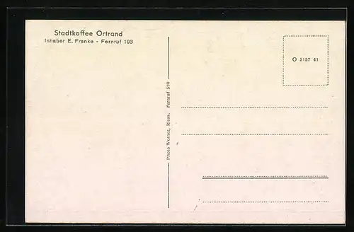 AK Ortrand, Stadtkaffee Ortrand, Innenansicht