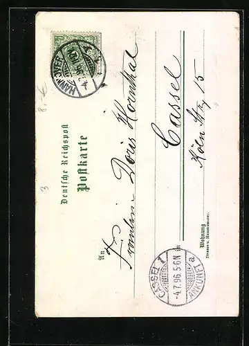 Lithographie Hannover, Strassenpartie aus der Vogelschau