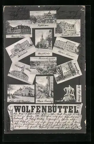 AK Wolfenbüttel, Hauptkirche, Lehrer-Seminar und Herzogl. Schloss