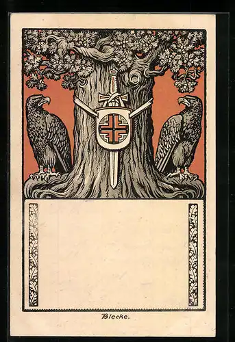 AK Berlin-Grunewald, Jahn-Verein, Wappen mit Schwert, Im Jagen 82