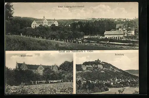 AK Sandbach i. Odw., Ernst-Ludwig-Heilanstalt, Waisenhaus, Bräuberg