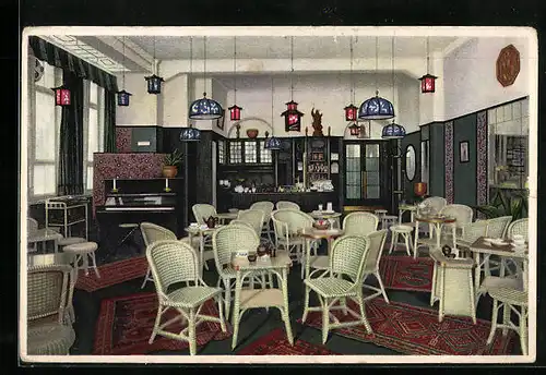 AK Stuttgart, Innenansicht Regina-Teestube, Königstr. 35