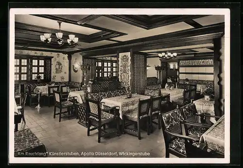 AK Düsseldorf, Cafe Am Rauchfang, Königsallee 106, Wickingerstube