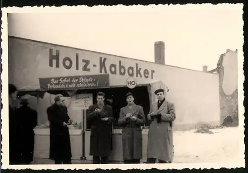 Fotografie Steinschneider, Ansicht Berlin-Lichtenberg, Imbissbude & Holzhandlung Gerhard Kabaker Frankfurter Allee 120