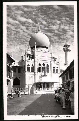 Fotografie unbekannter Fotograf, Ansicht Singapur, Moslem Mosque, Moschee
