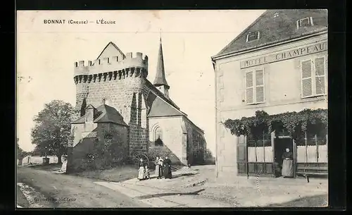 AK Bonnat, L`Eglise et l`Hotel Champeau