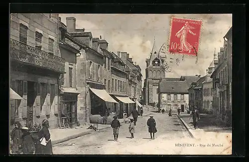 AK Bénévant-l`Abbaye, Rue du Marché, Strassenpartie
