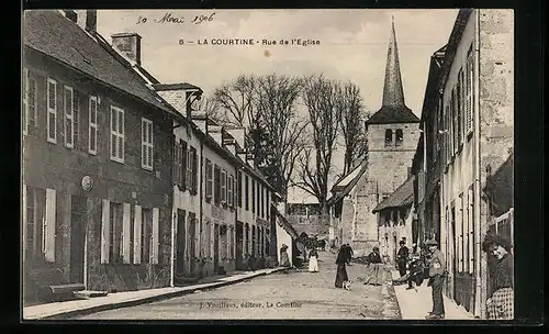 AK La Courtine, Rue de l`Eglise