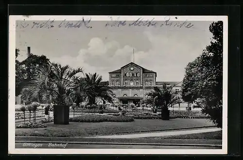 AK Göttingen, Bahnhof mit Palmengarten