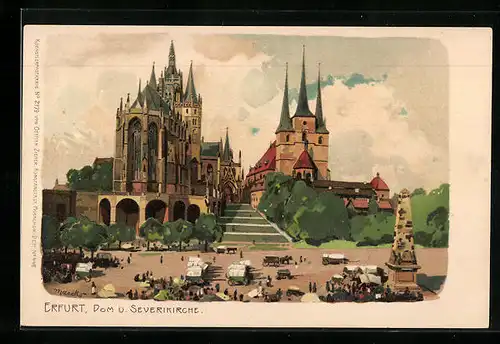 Künstler-AK Alexander Marcks: Erfurt, Dom und Severikirche