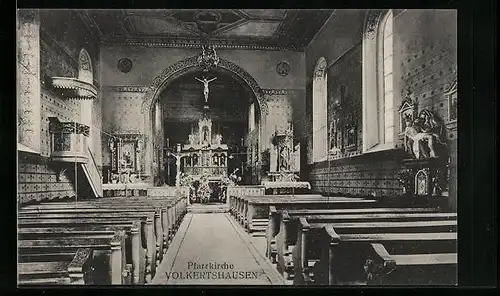 AK Volkertshausen, Innenansicht der Pfarrkirche