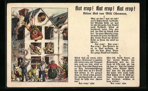 AK Köln, Lied Rut erop Rut erop Rut erop!, Haus in Brand