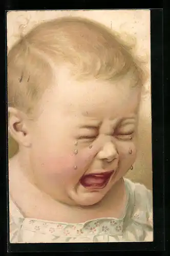AK Baby mit weinendem Gesicht