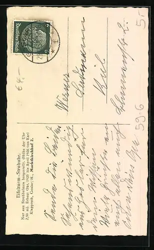 AK Modellbau Eifelturm-Strohuhr mit Portrait von Karl Klapproth