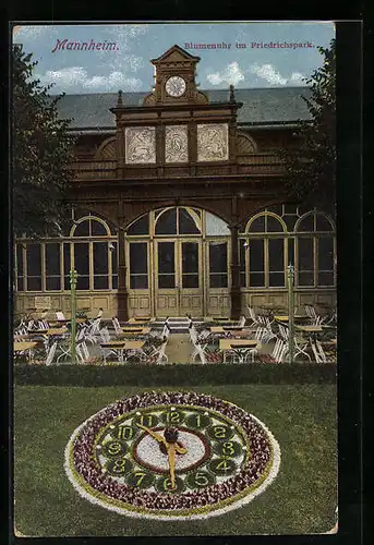 AK Mannheim, Blumenuhr im Friedrichspark