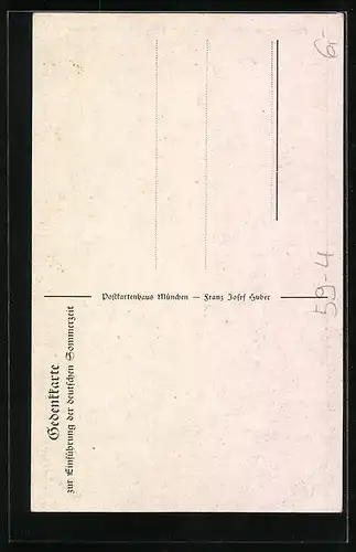 Künstler-AK München, Münchner Kindl nachts an der Frauenkirche, Einführung der deutschen Sommerzeit 1916