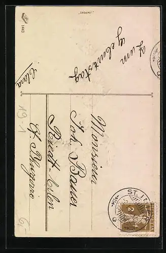 AK Windmühle mit Geldscheinen, Geld