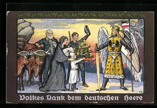 Künstler-AK Hamburg, Opfertag Weihnachtsgabe 1915, Volkes Dank dem deutschen Heere