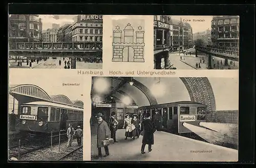 AK Hamburg, Hoch-und Untergrundbahn, Hamburger Wappen