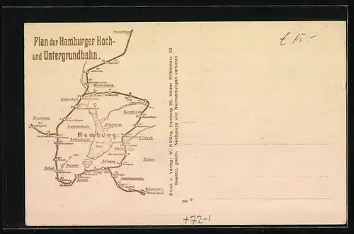 AK Hamburg, Hoch-und Untergrundbahn, Hamburger Wappen