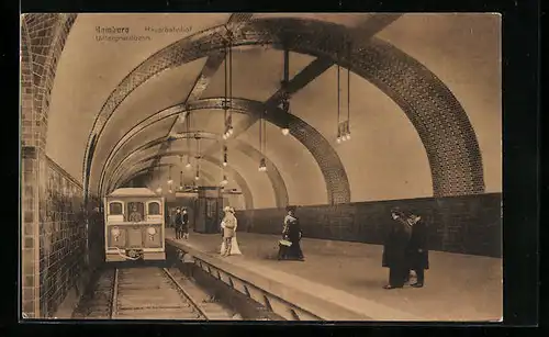 AK Hamburg-St.Georg, U-Bahn im Hauptbahnhof, Innenansicht