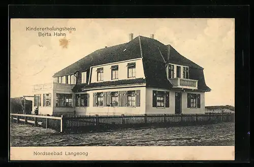 AK Langeoog, Das Kindererholungsheim Berta Hahn