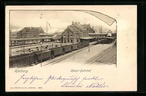 AK Harburg, Ein Zug fährt in den Haupt-Bahnhof ein