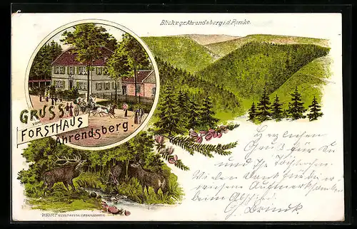 Lithographie Schulenburg, Restaurant-Forsthaus Ahrendsberg