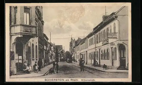 AK Schierstein a. Rhein, Gastwirtschaft von Heinrich Preussig in der Wilhelmstrasse