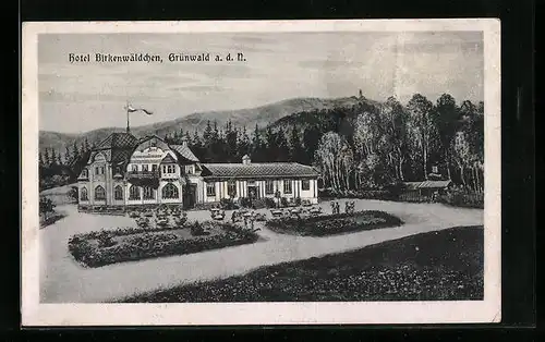 Künstler-AK Hans Pernat: Grünwald, Hotel Birkenwäldchen