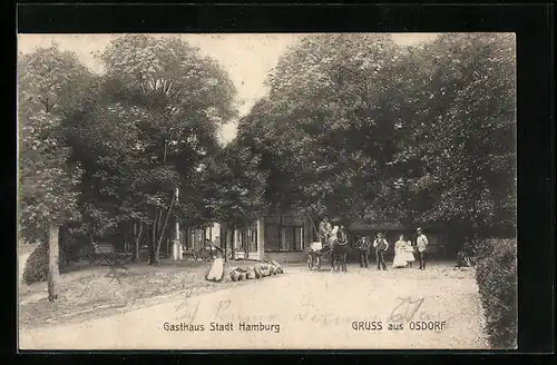 AK Osdorf, Blick auf Gasthaus Stadt Hamburg