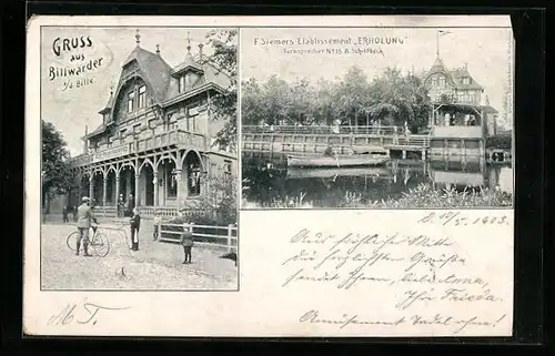 AK Hamburg-Billwärder, F. Siemers Gasthaus Erholung