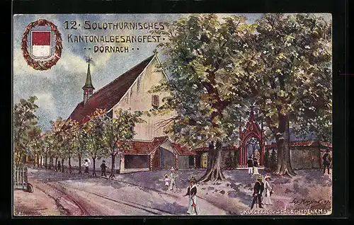 Künstler-AK Dornach, 12. Solothurnisches Kantonalgesangfest 1907