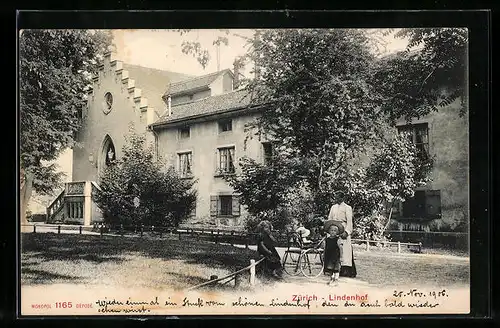 AK Zürich, Partie am Lindenhof, Freimaurer