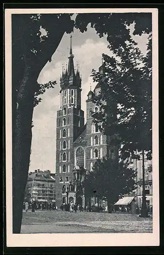 AK Krakau, Blick auf die Marienkirche