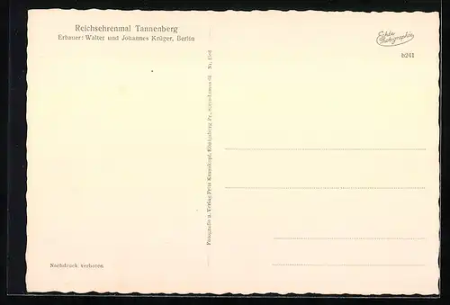 Foto-AK Tannenberg, Reichsehrenmal