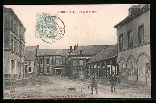 AK Argueil, Place de la Mairie