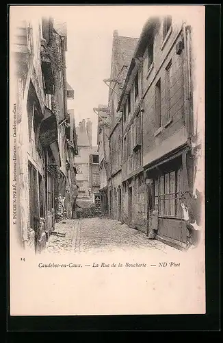 AK Caudebec-en-Caux, La Rue de la Boucherie